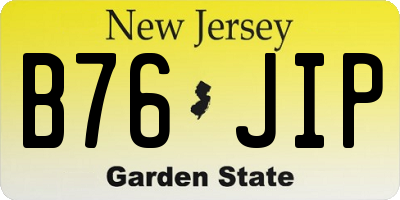 NJ license plate B76JIP