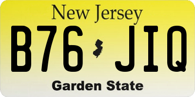 NJ license plate B76JIQ