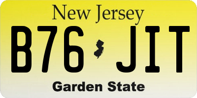 NJ license plate B76JIT