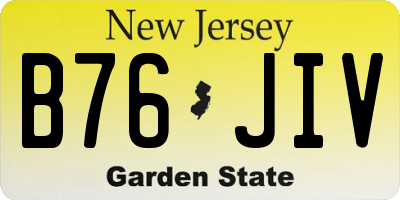 NJ license plate B76JIV