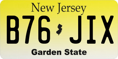 NJ license plate B76JIX
