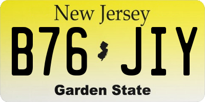 NJ license plate B76JIY