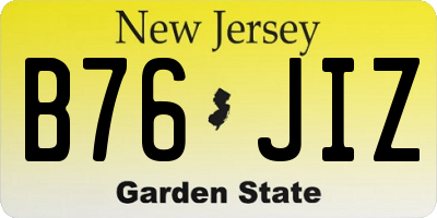 NJ license plate B76JIZ