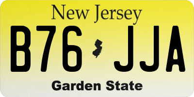 NJ license plate B76JJA