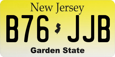 NJ license plate B76JJB