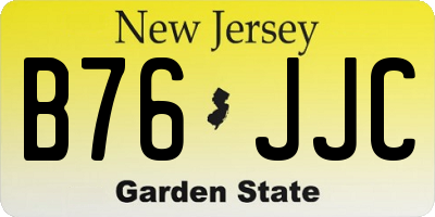 NJ license plate B76JJC