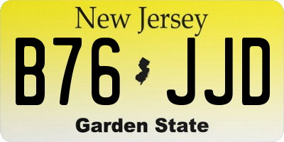 NJ license plate B76JJD
