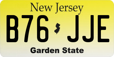 NJ license plate B76JJE