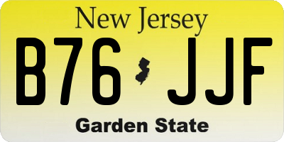 NJ license plate B76JJF