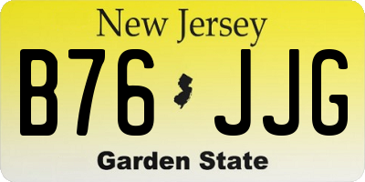NJ license plate B76JJG