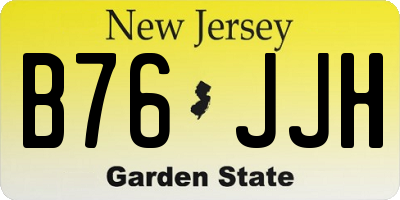 NJ license plate B76JJH