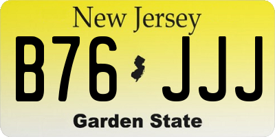 NJ license plate B76JJJ