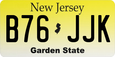 NJ license plate B76JJK