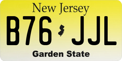 NJ license plate B76JJL