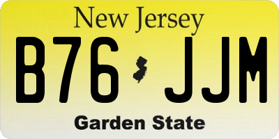 NJ license plate B76JJM