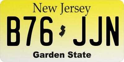 NJ license plate B76JJN