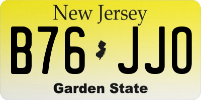 NJ license plate B76JJO