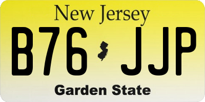 NJ license plate B76JJP