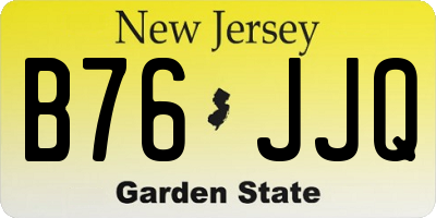 NJ license plate B76JJQ