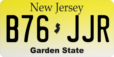 NJ license plate B76JJR