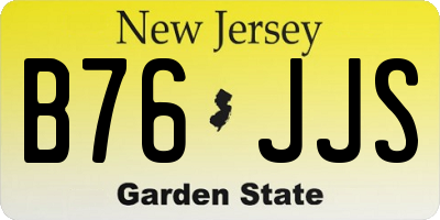 NJ license plate B76JJS