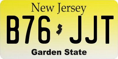 NJ license plate B76JJT