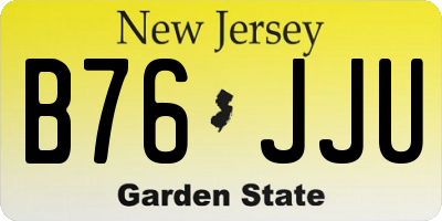 NJ license plate B76JJU