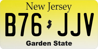 NJ license plate B76JJV