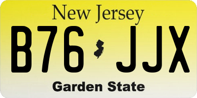 NJ license plate B76JJX