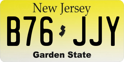 NJ license plate B76JJY