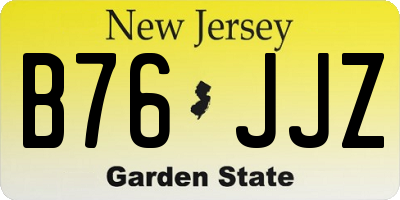 NJ license plate B76JJZ