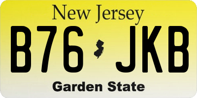 NJ license plate B76JKB