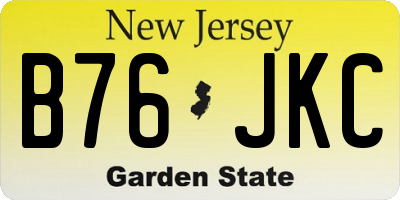 NJ license plate B76JKC
