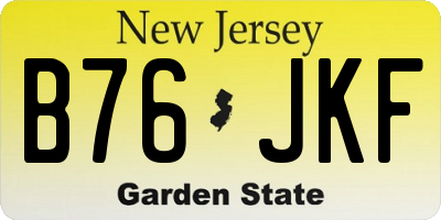 NJ license plate B76JKF