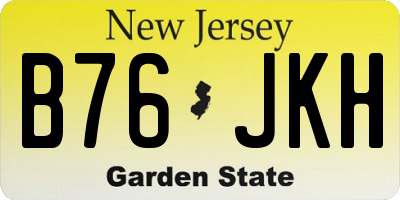 NJ license plate B76JKH