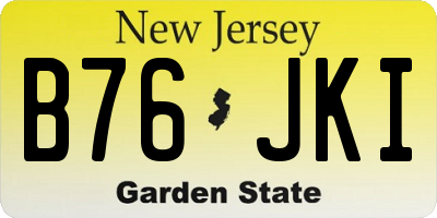 NJ license plate B76JKI