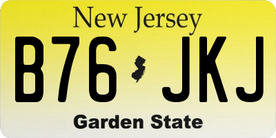 NJ license plate B76JKJ