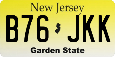 NJ license plate B76JKK