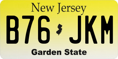 NJ license plate B76JKM