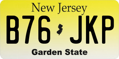 NJ license plate B76JKP