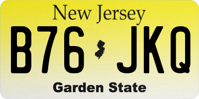 NJ license plate B76JKQ