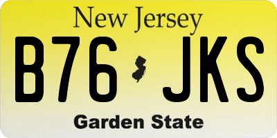 NJ license plate B76JKS