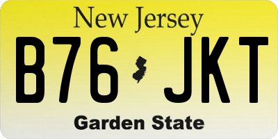 NJ license plate B76JKT