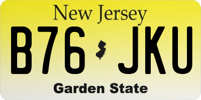 NJ license plate B76JKU