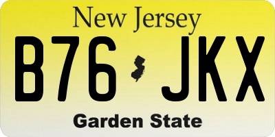 NJ license plate B76JKX