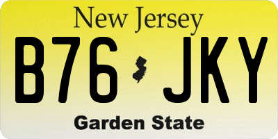 NJ license plate B76JKY