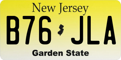 NJ license plate B76JLA