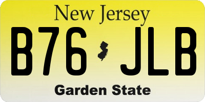 NJ license plate B76JLB
