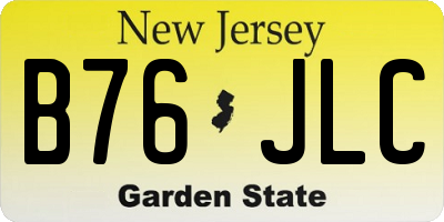 NJ license plate B76JLC