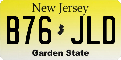 NJ license plate B76JLD
